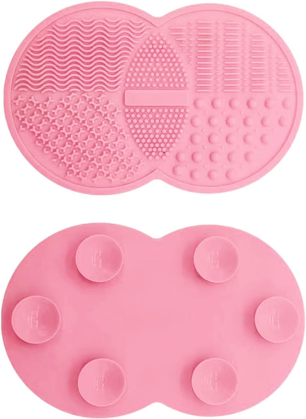 Makeup Brush Cleaning Mat, Silicone Makeup Brush Scrubber, Makeup Brush Cleaner Pad, Cosmetic Brush Cleaner, Brush Cleaning Pad, Suitable for Makeup Brush, Makeup Sponge, Powder Puff (Pink)