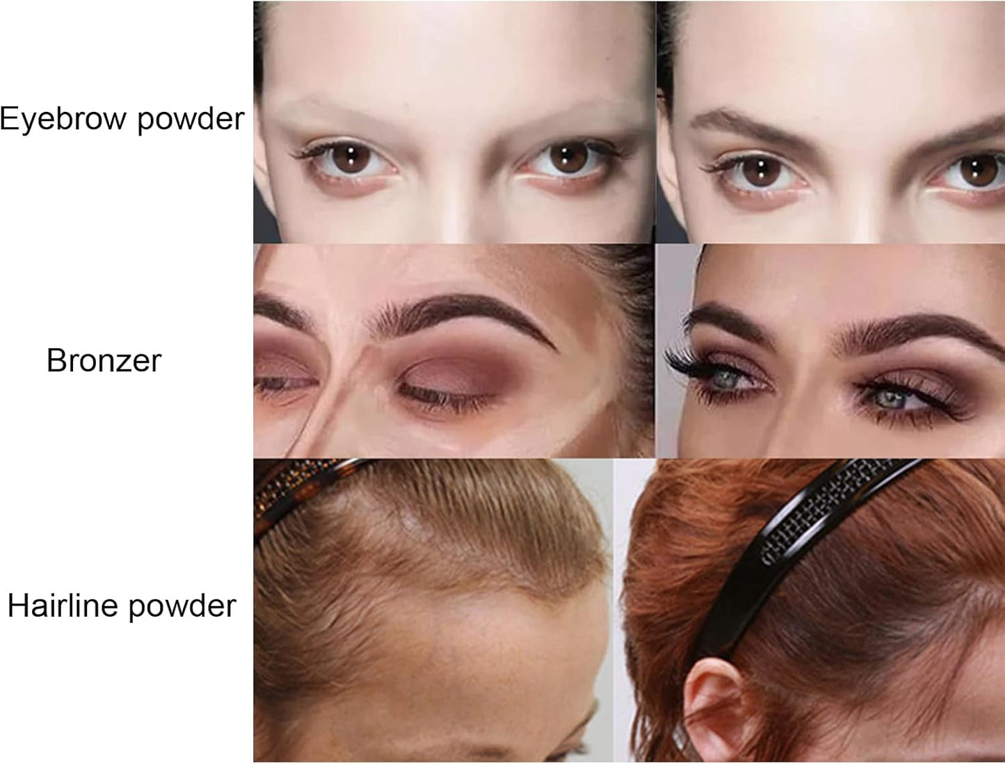 Eyebrow Stamp Shaping Kit, One Step Brow Stamp Long Lasting Eyebrow Stencil Eyebrow Stencils Pen Brushes Covering Hairline Powder Eyebrow Stick with 10 Stencils 2 Brushes Eyebrow Makeup(Medium Brown)
