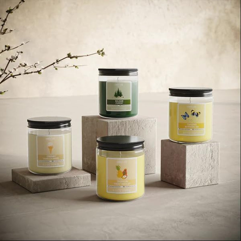Creamy Vanilla Swirl Scented Candles Set, Aromatherapy, 2 Pack 6.5 Oz Single-Wick Jar, 40 Hours of Burn Time, Perfect for Gifting and Celebration (Individual Box)