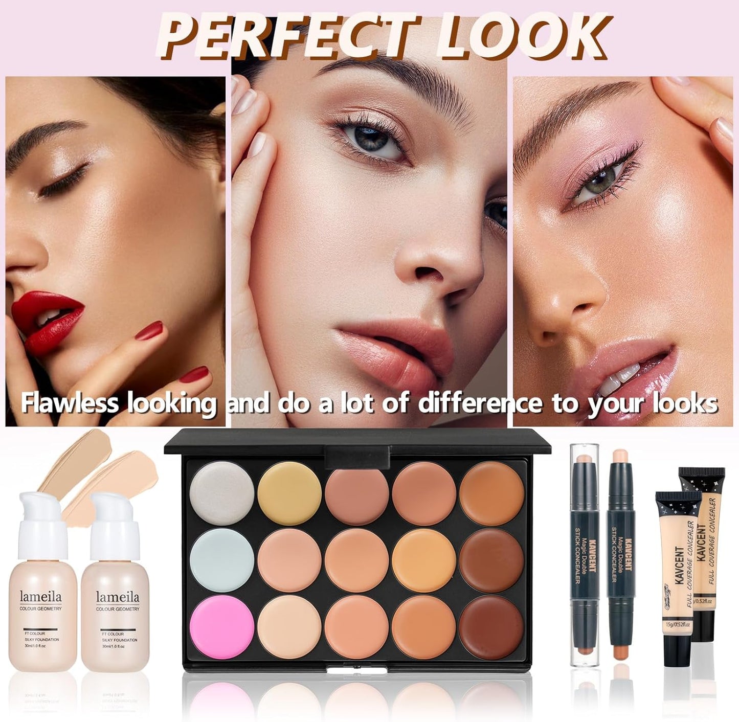 Makeup Kit Makeup Kits for Women Full Kit Makeup Sets for Teens Girls Eyeshadow Palette Foundation Concealer Makeup Powder Makeup Set for Women