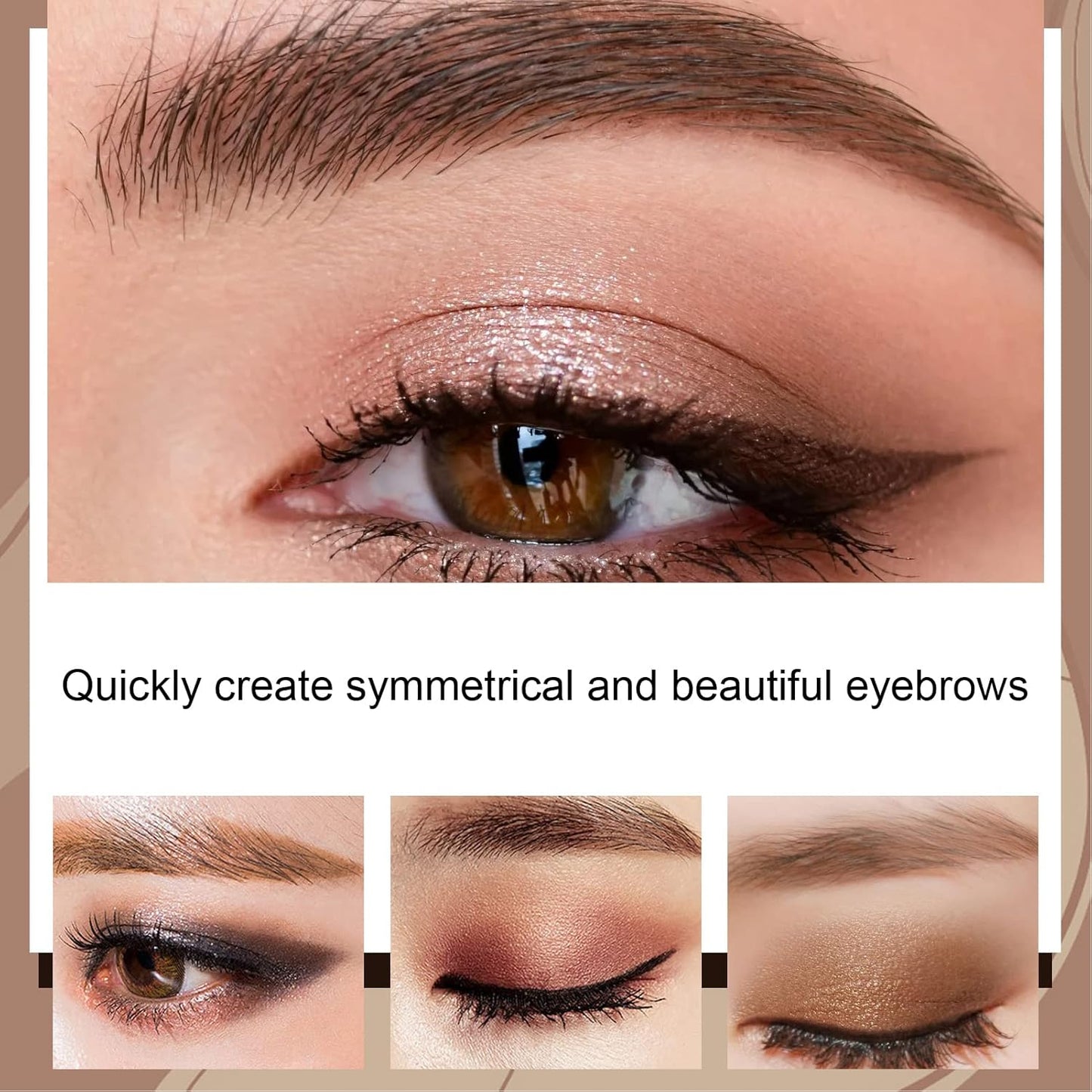Eyebrow Stamp Shaping Kit, One Step Brow Stamp Long Lasting Eyebrow Stencil Eyebrow Stencils Pen Brushes Covering Hairline Powder Eyebrow Stick with 10 Stencils 2 Brushes Eyebrow Makeup(Medium Brown)
