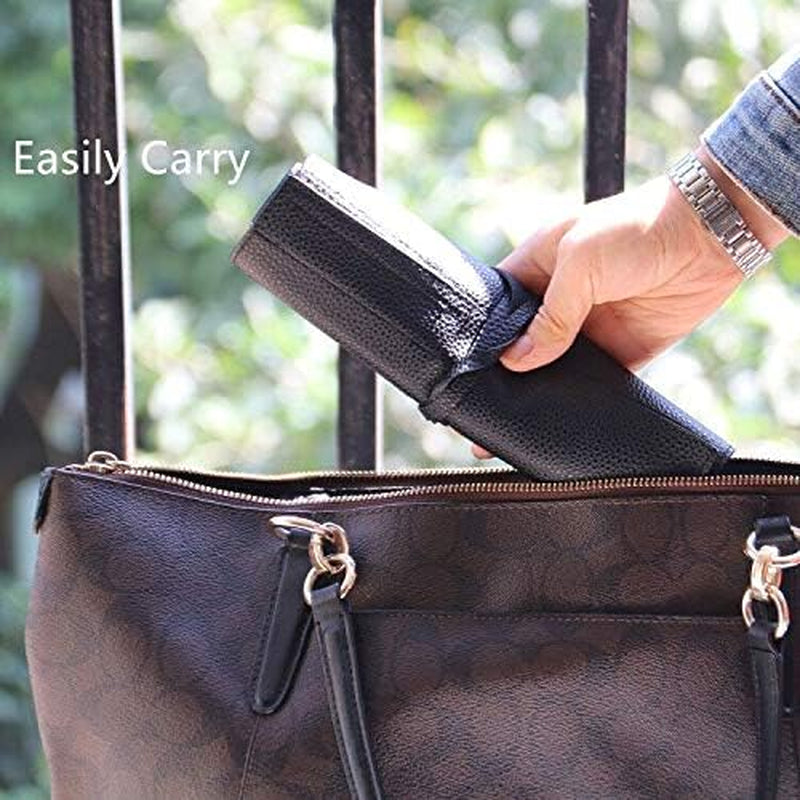 Makeup Brush Case Travel, Makeup Brush Case Roll Up,Brush Holder Makeup,Holder Organizer Brushes Pouch Cosmetic Bag for Travel,Rolling Bag Storage Case PU Leather, Black