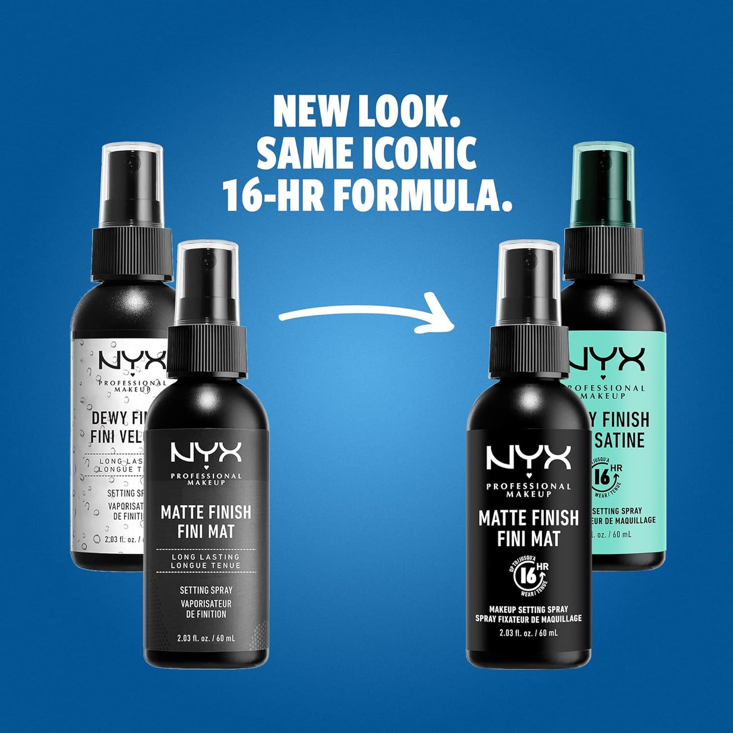 Makeup Setting Spray Matte Finish + Dewy Finish, 2 Count