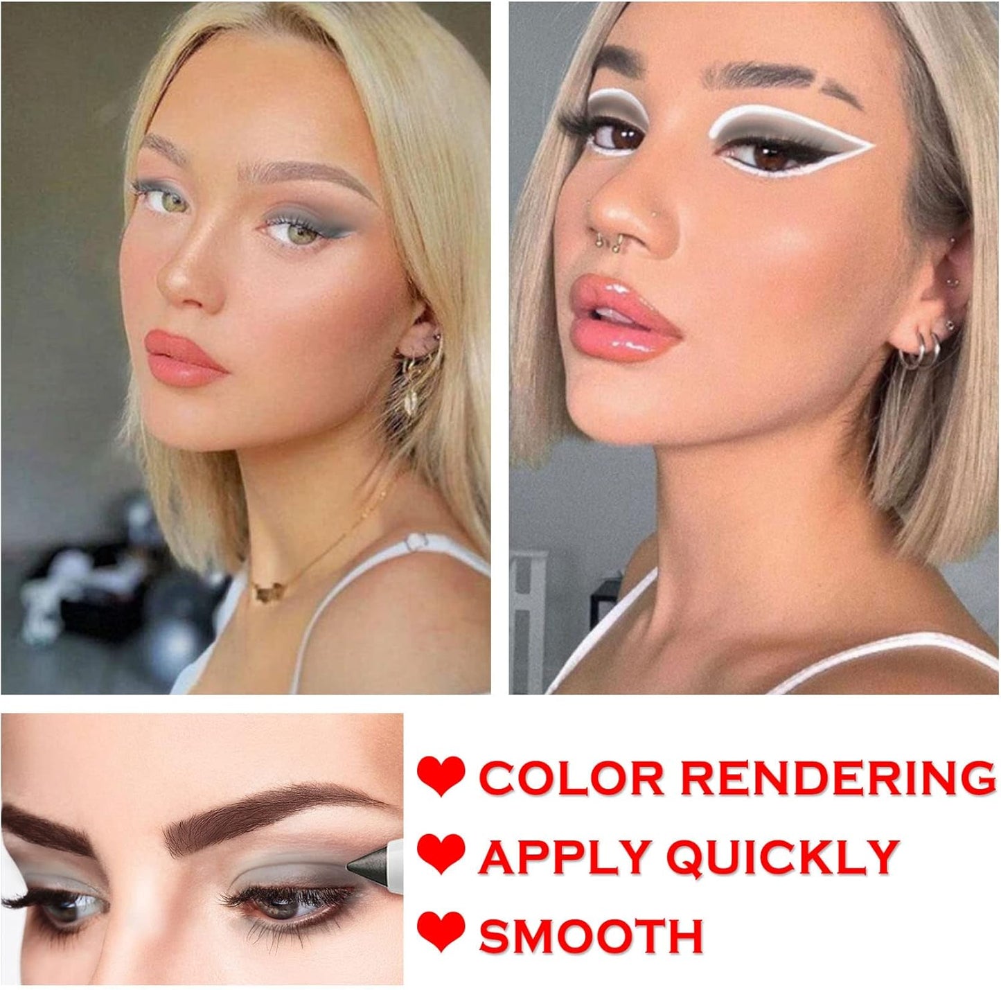 Black Highlighter Eyeshadow Stick Cream Eyeshadow Stick Naturally Long Lasting Eye Brightener Stick,Waterproof Eye Shadow Stick Highlighter Makeup Smooth Easy to Color-07