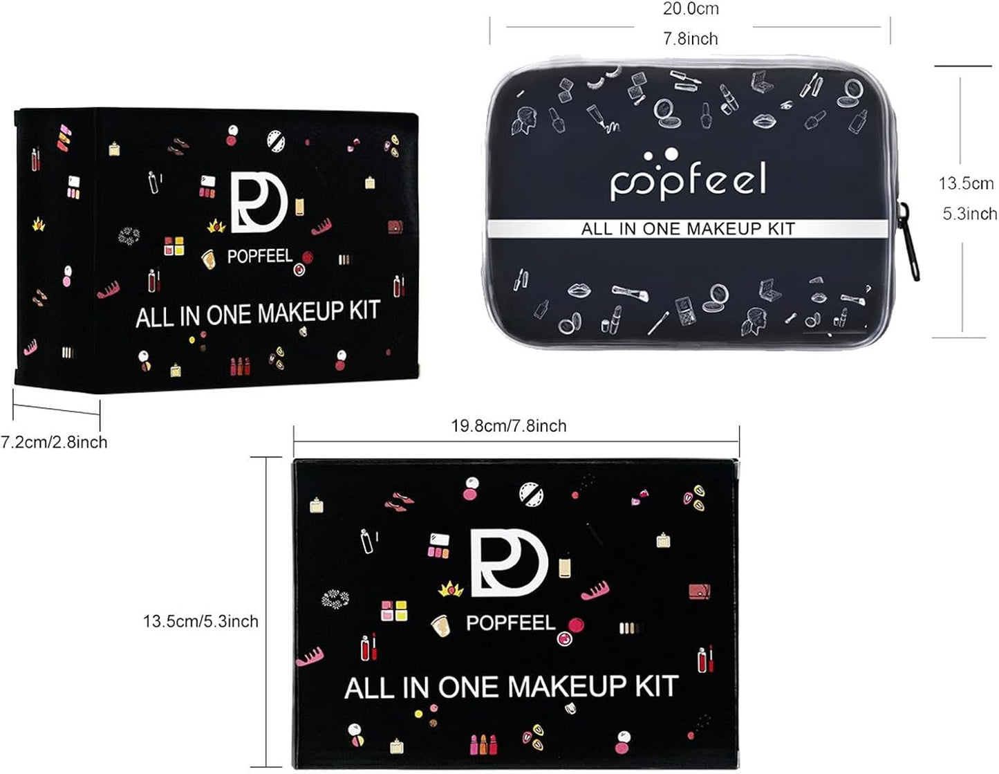 Full Face Makeup Set | 27 /Set Travel Make-Up Palette,Professional Makeup Bundle Makeup Kits, Full Kit Makeup Sets Travel Portable Makeup Kit for Women
