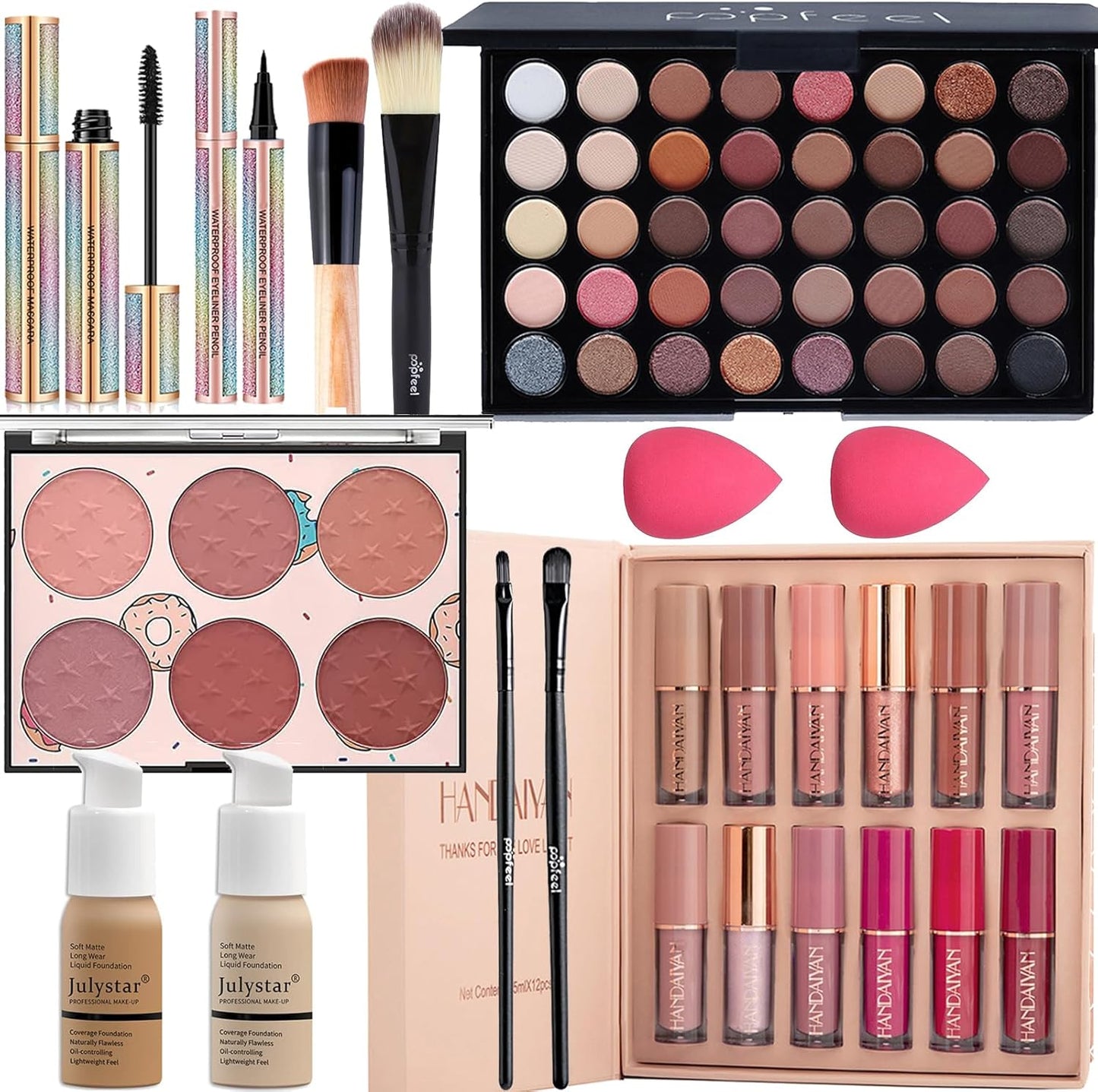 Makeup Kit for Women, All in One Make up Kit for Teen Girls, Makeup Gift Set for Beginners and Professionals - Eyeshadow Palette, Liquid Lipstick, Mascara, Blush, Eyeliner, Foundation, Brush