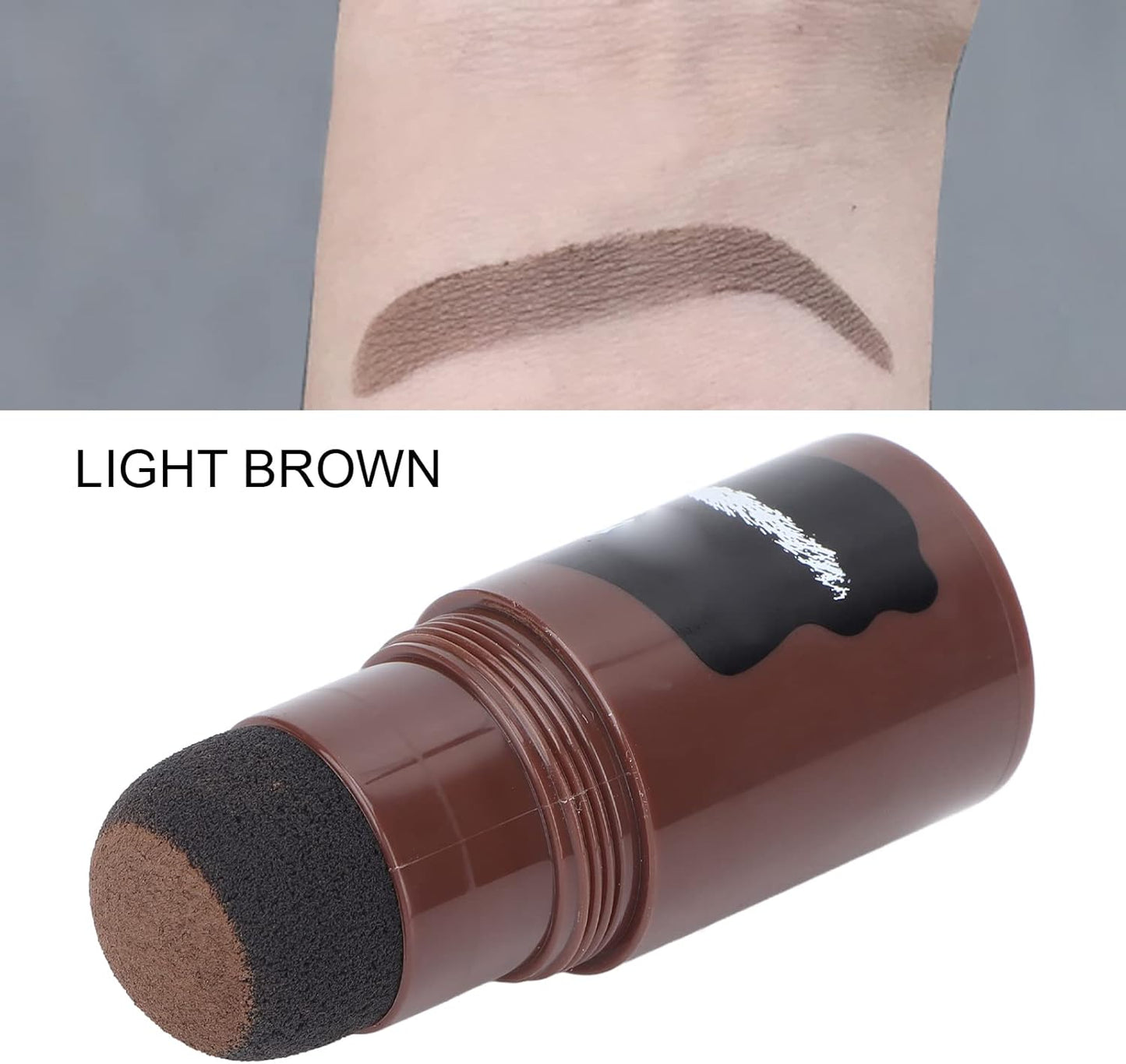 Eyebrow Stamp Shaping Kit, One Step Brow Stamp Long Lasting Eyebrow Stencil Eyebrow Stencils Pen Brushes Covering Hairline Powder Eyebrow Stick with 10 Stencils 2 Brushes Eyebrow Makeup(Medium Brown)