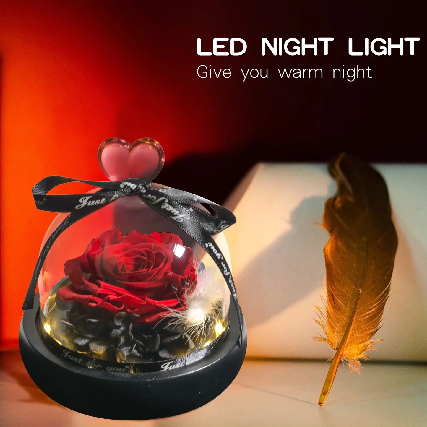 Gift for Women Forever Preserved Real Rose in Glass Dome Gift for Valentine'S Day Mother'S Day Christmas Anniversary Birthday