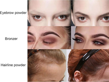 Eyebrow Stamp Shaping Kit, One Step Brow Stamp Long Lasting Eyebrow Stencil Eyebrow Stencils Pen Brushes Covering Hairline Powder Eyebrow Stick with 10 Stencils 2 Brushes Eyebrow Makeup(Medium Brown)