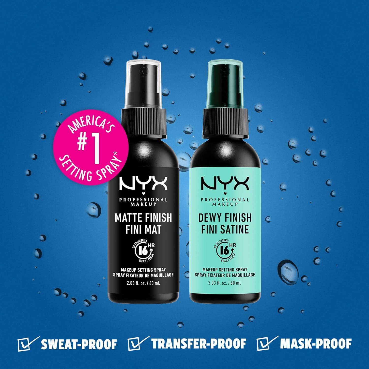 Makeup Setting Spray Matte Finish + Dewy Finish, 2 Count