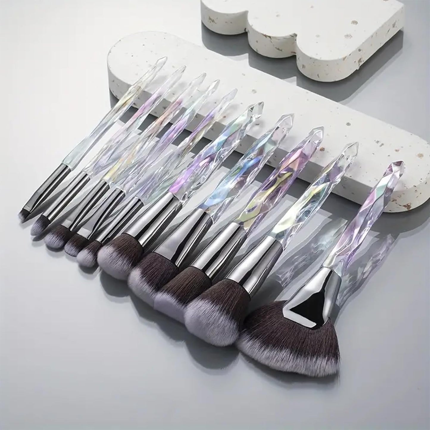 Crystal Makeup Brush Set, 10PCS Sparkling Makeup Brushes Premium Synthetic Bristles Foundation Blush Concealer Eyeshadow Make up Brush for Women Girls