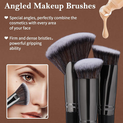 Makeup Brushes,  25Pcs Makeup Brush Set Foundation Eyeshadow Blush Brush Blending Concealers Face Powder Eye Make up Brushes Set with Gift Box (Black)
