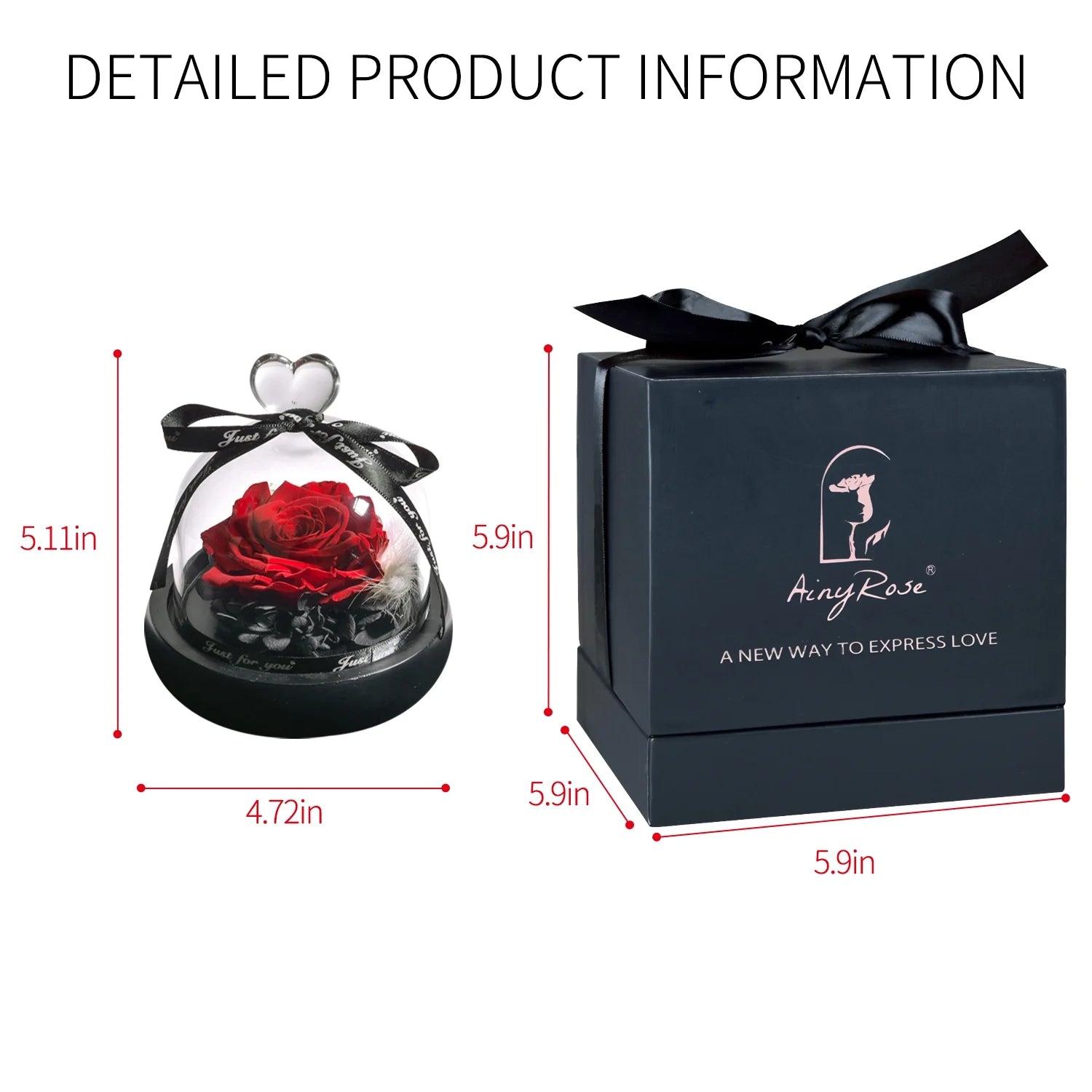 Gift for Women Forever Preserved Real Rose in Glass Dome Gift for Valentine'S Day Mother'S Day Christmas Anniversary Birthday