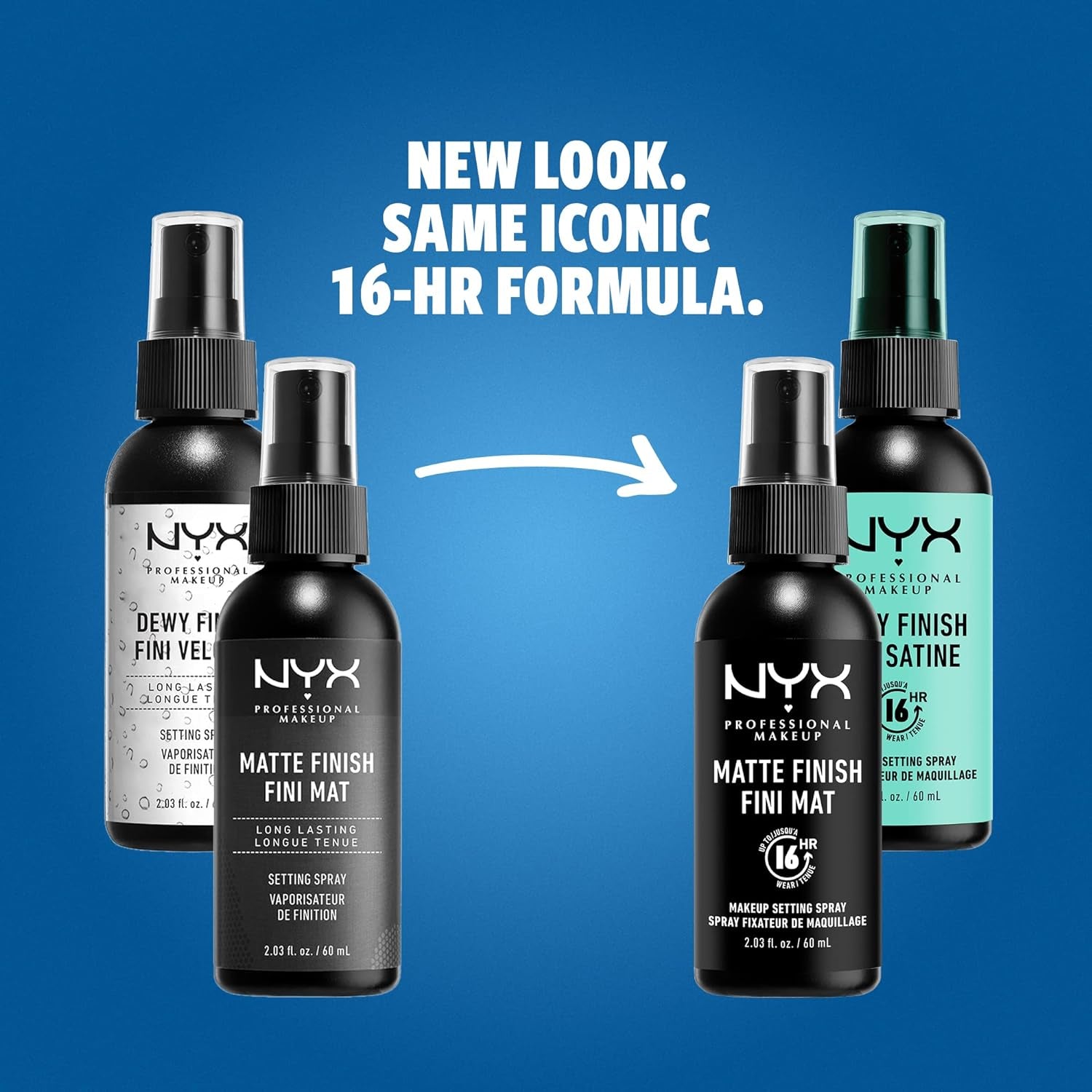 Makeup Setting Spray Matte Finish + Dewy Finish, 2 Count