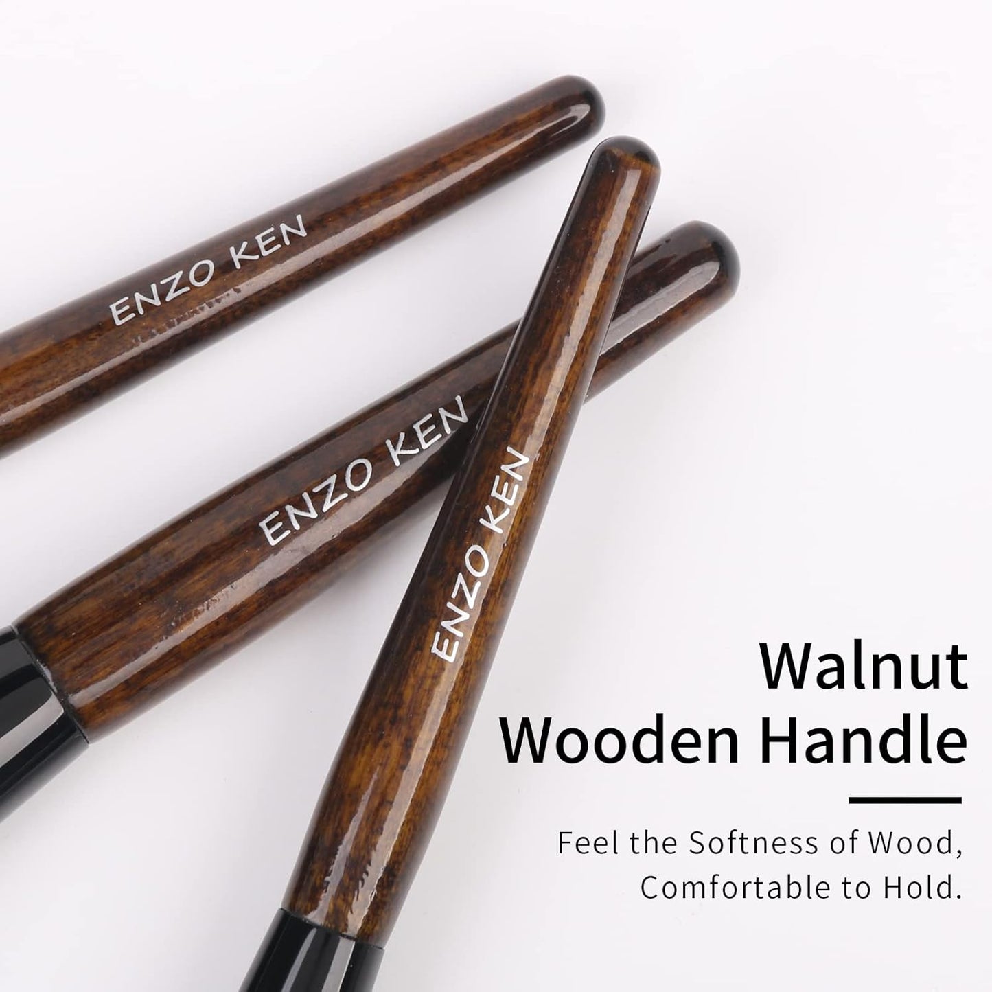 Natural Goat Hair Makeup Brush Set with Case, Natural Bristle Makeup Brushes, Makeup Brushes Set Professional, Walnut Cosmetic Brushes Makeup Set - MONI