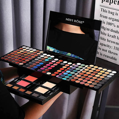 190 Colors Makeup Pallet,Professional Makeup Kit for Women Full Kit,All in One Makeup Sets for Women&Beginner,Include Eyeshadow,Lipstick,Compact Powder,Eyeliner,Glitter Powder,Concealer,Makeup Brush（004-Black）