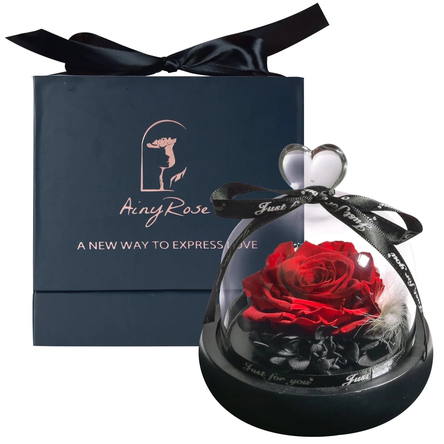 Gift for Women Forever Preserved Real Rose in Glass Dome Gift for Valentine'S Day Mother'S Day Christmas Anniversary Birthday