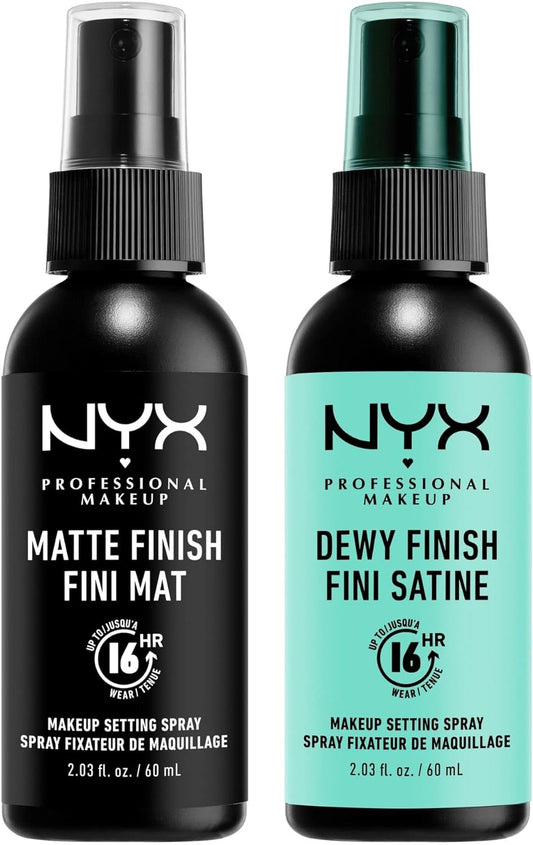 Makeup Setting Spray Matte Finish + Dewy Finish, 2 Count