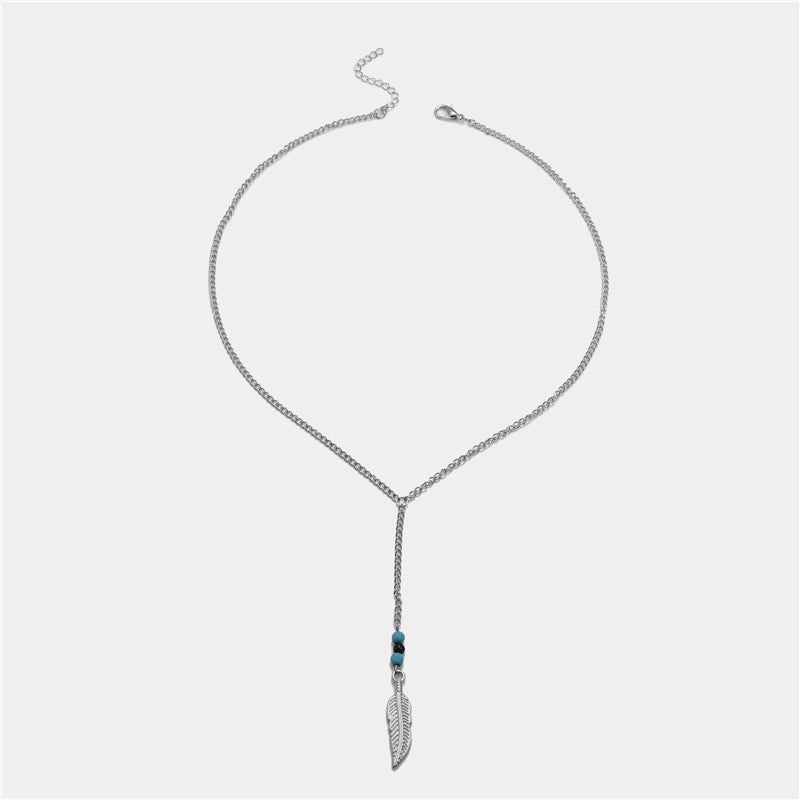Vintage Beaded Turquoise Crystal Necklace