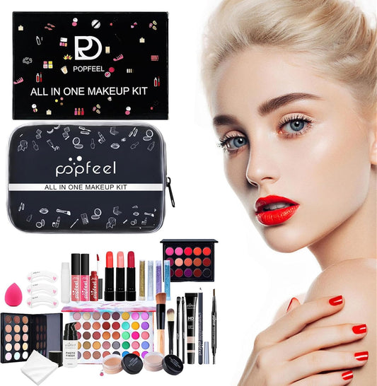 Full Face Makeup Set | 27 /Set Travel Make-Up Palette,Professional Makeup Bundle Makeup Kits, Full Kit Makeup Sets Travel Portable Makeup Kit for Women