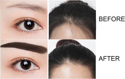 Eyebrow Stamp Shaping Kit, One Step Brow Stamp Long Lasting Eyebrow Stencil Eyebrow Stencils Pen Brushes Covering Hairline Powder Eyebrow Stick with 10 Stencils 2 Brushes Eyebrow Makeup(Medium Brown)
