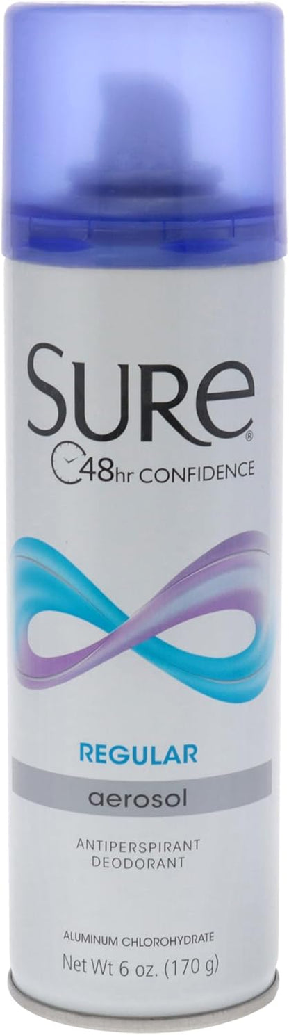 Regular Scent Aerosol Antiperspirant and Deodorant - 48-Hour Protection Deodorant for Men and Women - Fast Drying Spray Deodorant - 170 G