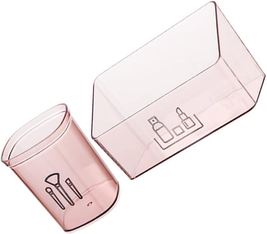 2Pcs Makeup Organizer Skincare Storage Box Brush Holder for Dresser for Lipsticks Jewelry and Beauty