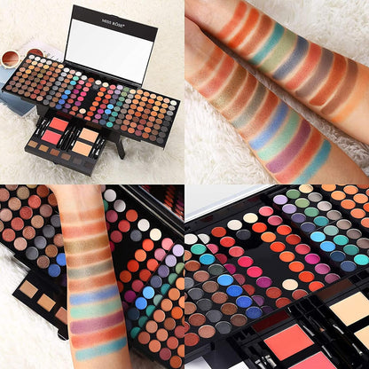 190 Colors Makeup Pallet,Professional Makeup Kit for Women Full Kit,All in One Makeup Sets for Women&Beginner,Include Eyeshadow,Lipstick,Compact Powder,Eyeliner,Glitter Powder,Concealer,Makeup Brush（004-Black）