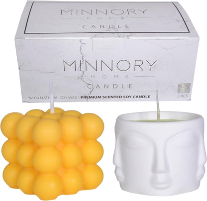 Candles for Home Scented, 2 PCS, Soy Candles, Bubble Candle & Decorative Candles, Pineapple Candle, Shaped Candles, Candle Set, Scented Candles, Cube Candle Candle Gift Set Cool Candles