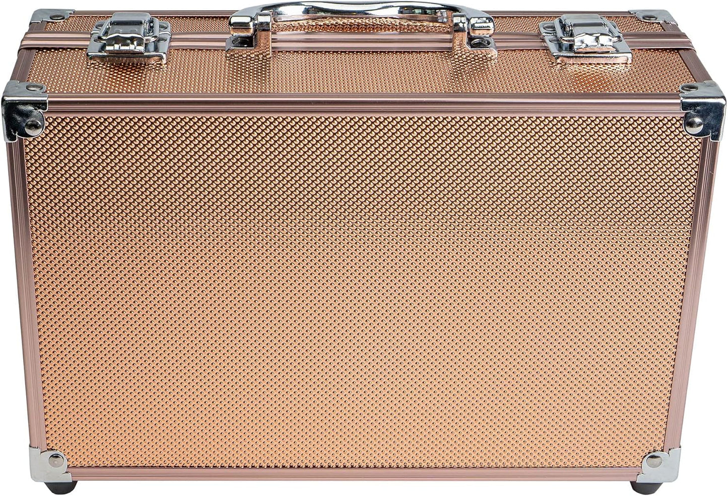 Carry All Makeup Train Case with Pro Makeup Set, Makeup Brushes, Lipsticks, Eye Shadows, Blushes, Powders, and More - Reusable Makeup Storage Organizer - Premium Gift Packaging - Rose Gold