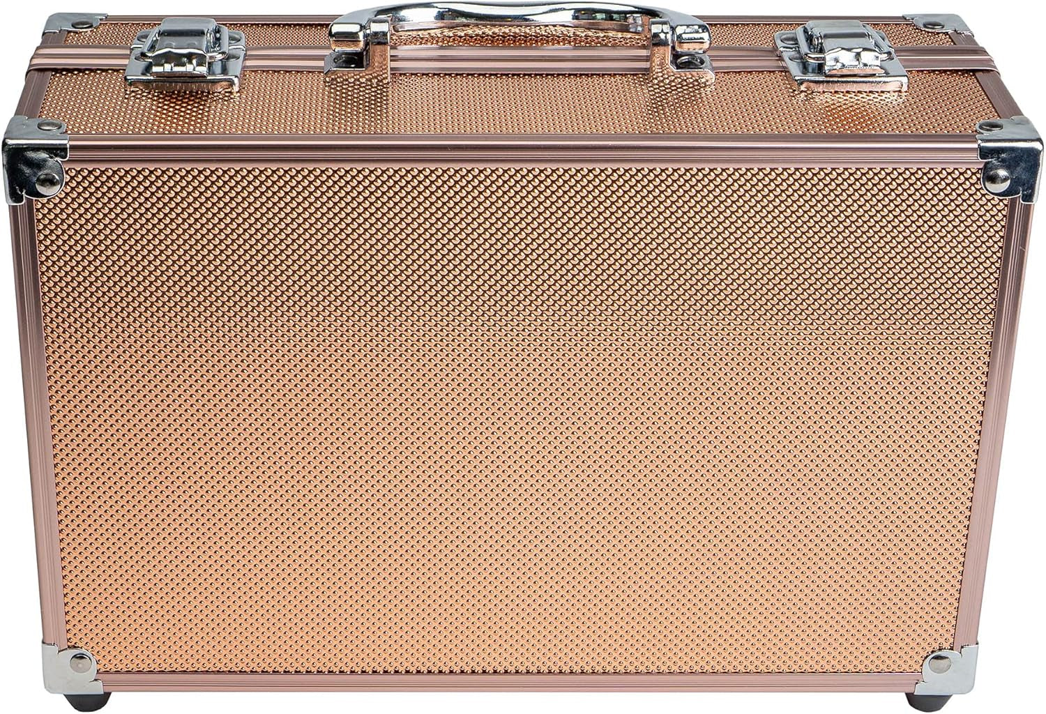 Carry All Makeup Train Case with Pro Makeup Set, Makeup Brushes, Lipsticks, Eye Shadows, Blushes, Powders, and More - Reusable Makeup Storage Organizer - Premium Gift Packaging - Rose Gold